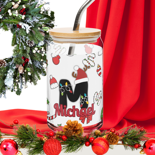 Bring holiday cheer to every sip with this Christmas-themed glass tumbler! Featuring festive designs. Personalize it with your name for an extra-special touch.