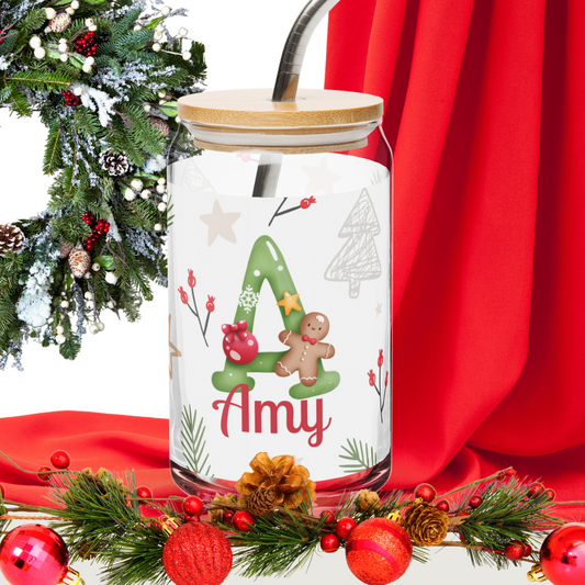 Bring holiday cheer to every sip with this Christmas-themed glass tumbler! Featuring festive designs. Personalize it with your name for an extra-special touch.