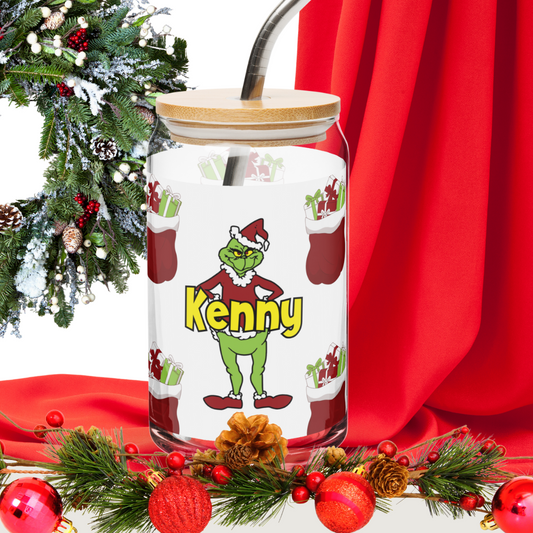 Bring holiday cheer to every sip with this Christmas-themed glass tumbler! Featuring festive designs. Personalize it with your name for an extra-special touch.