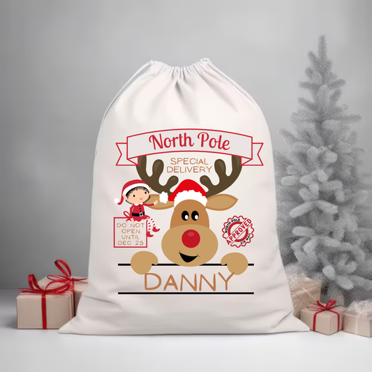 North Pole Special Delivery Santa Sack